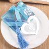 Cross Heart Bookmark with Blue Tassel279