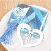 Cross Heart Bookmark with Blue Tassel599